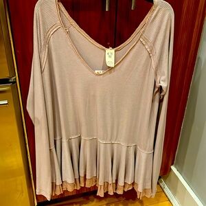 Free People Blush V-neck Top NWT